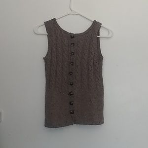 Brown vintage knitted button down tank top